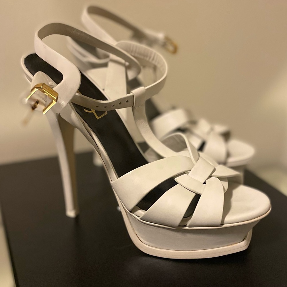 YSL Heels White